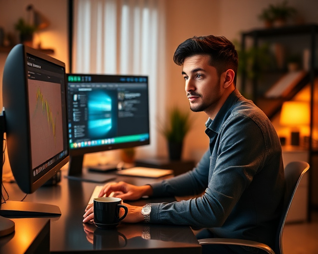 Monotributista usando la app en su escritorio